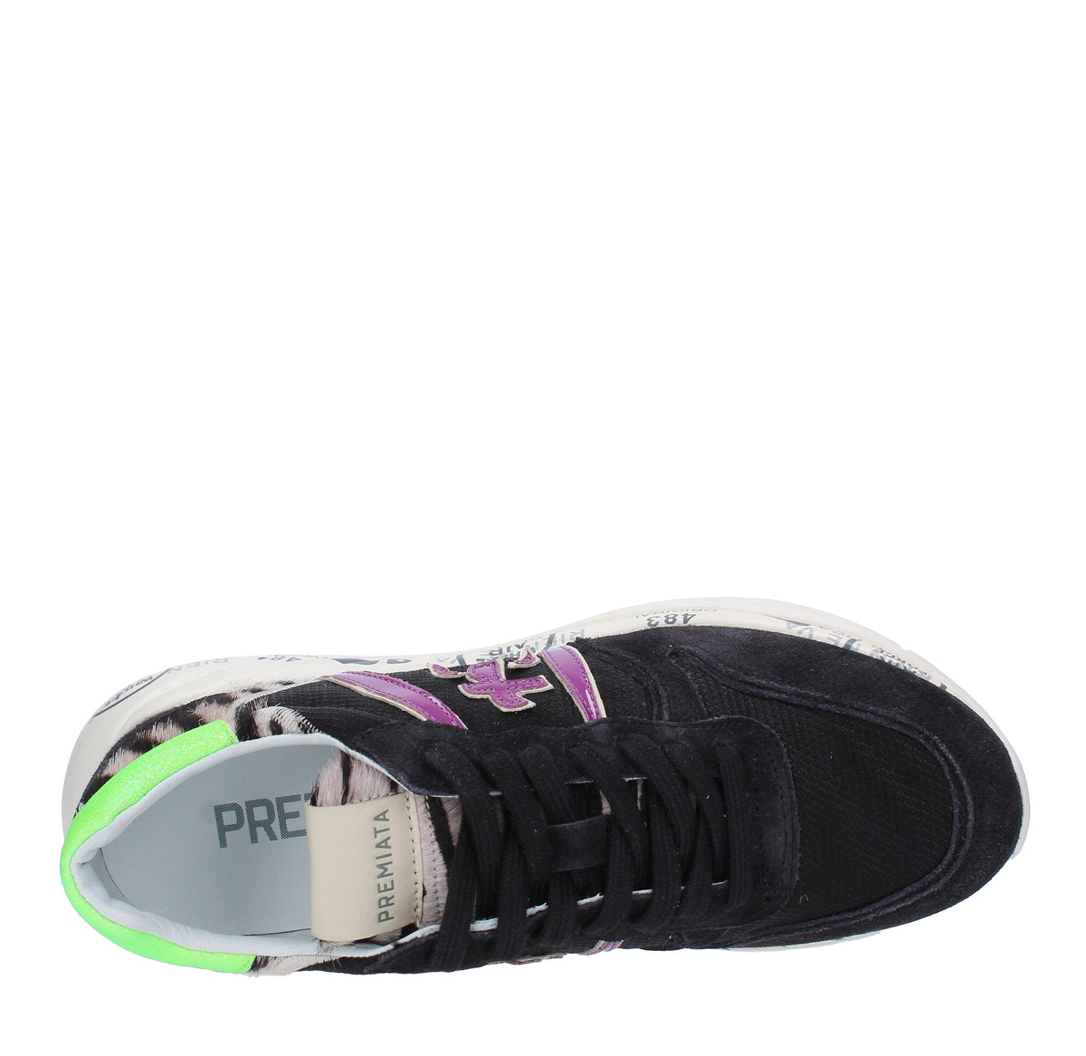 Sneakers in camoscio cavallino e tessuto 