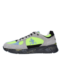 Sneakers in pelle tessuto e camoscio 