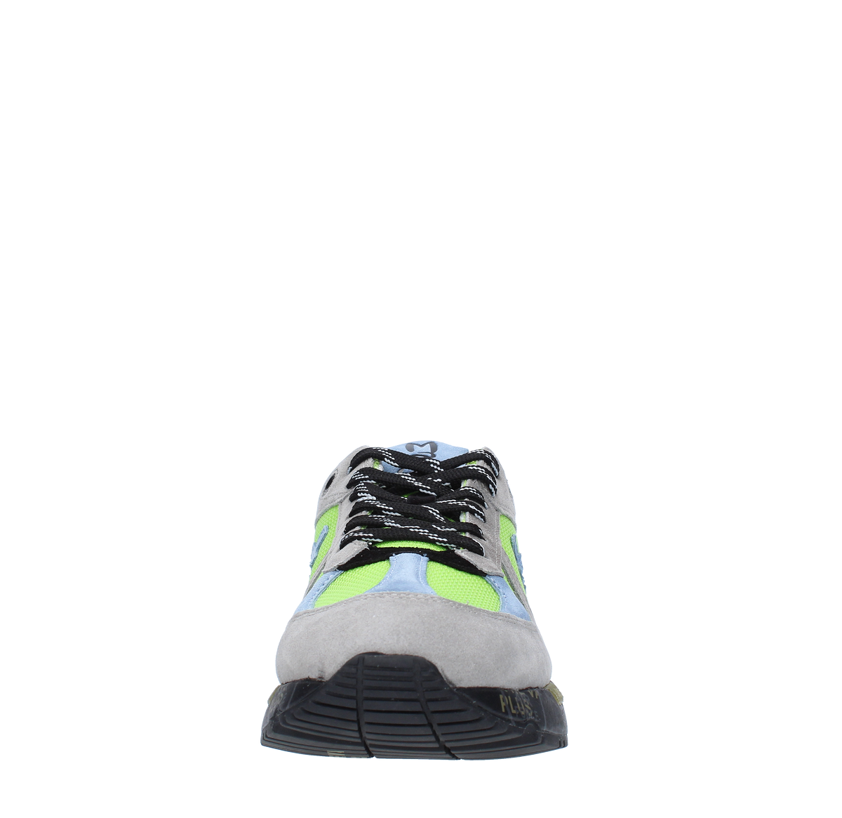 Sneakers in pelle tessuto e camoscio 