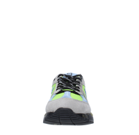 Sneakers in pelle tessuto e camoscio 