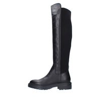 Stivali in pelle e tessuto elasticizzato 
