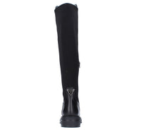 Stivali in pelle e tessuto elasticizzato 