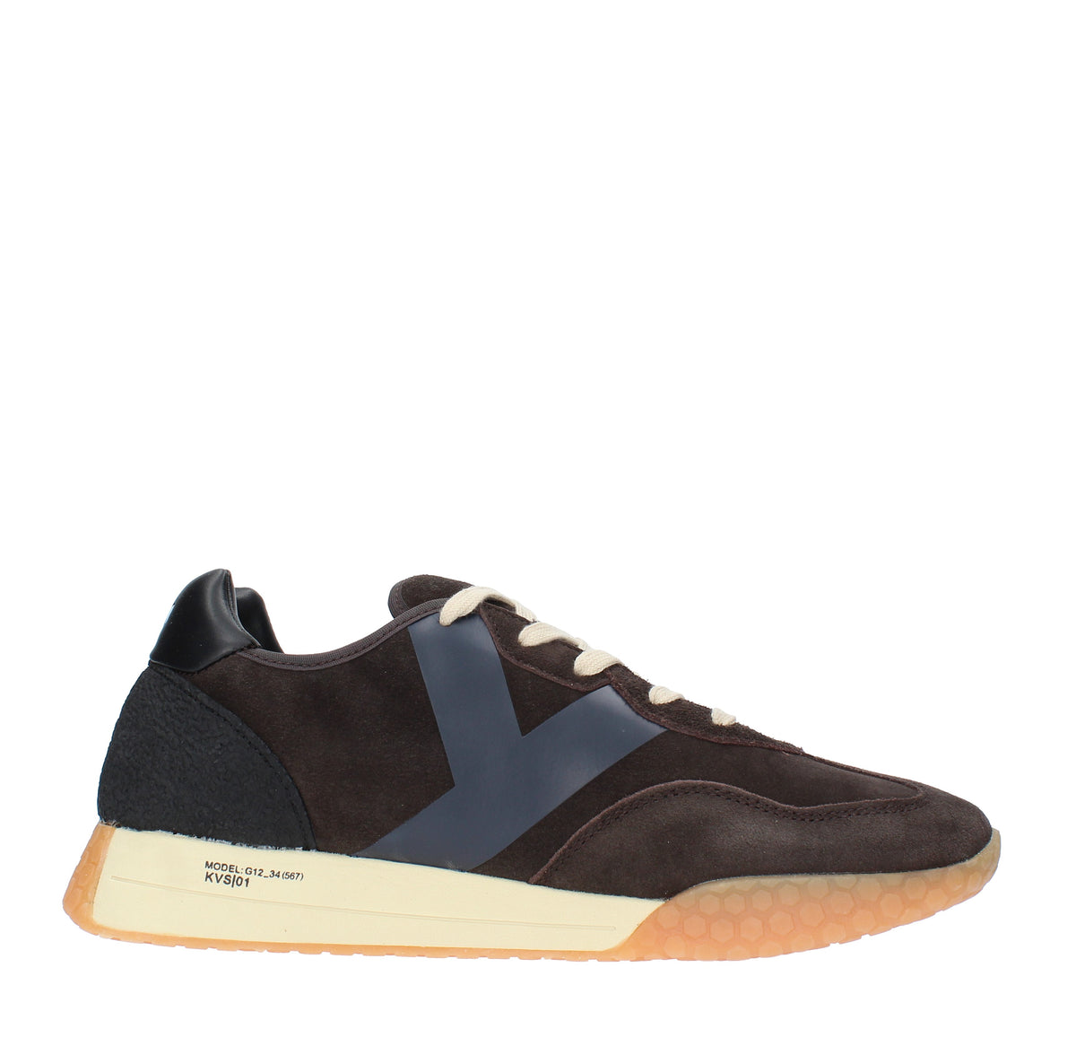 Sneakers in camoscio, tessuto e gomma 