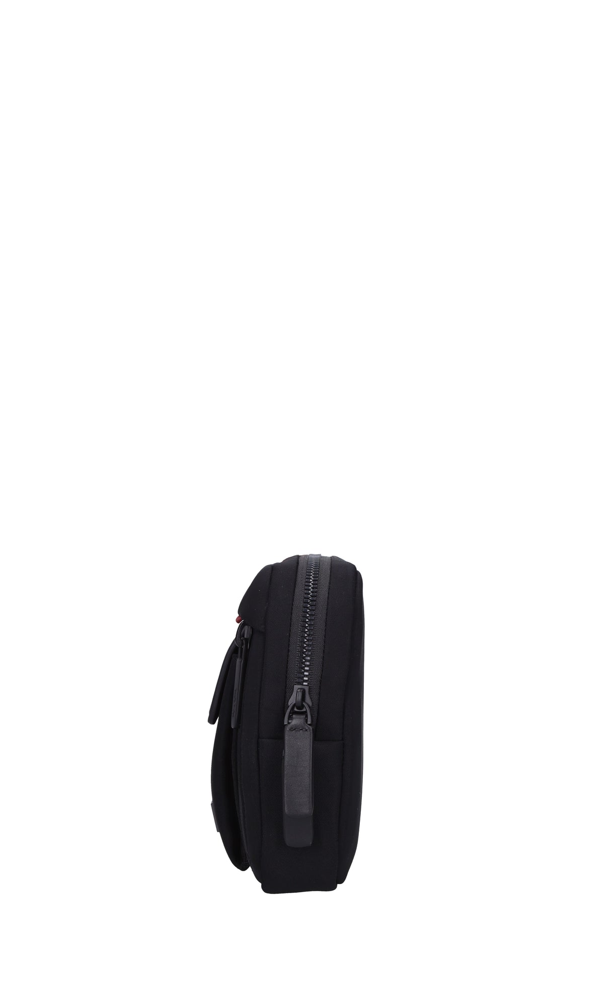 Borsa in tessuto con inserti in ecopelle 
