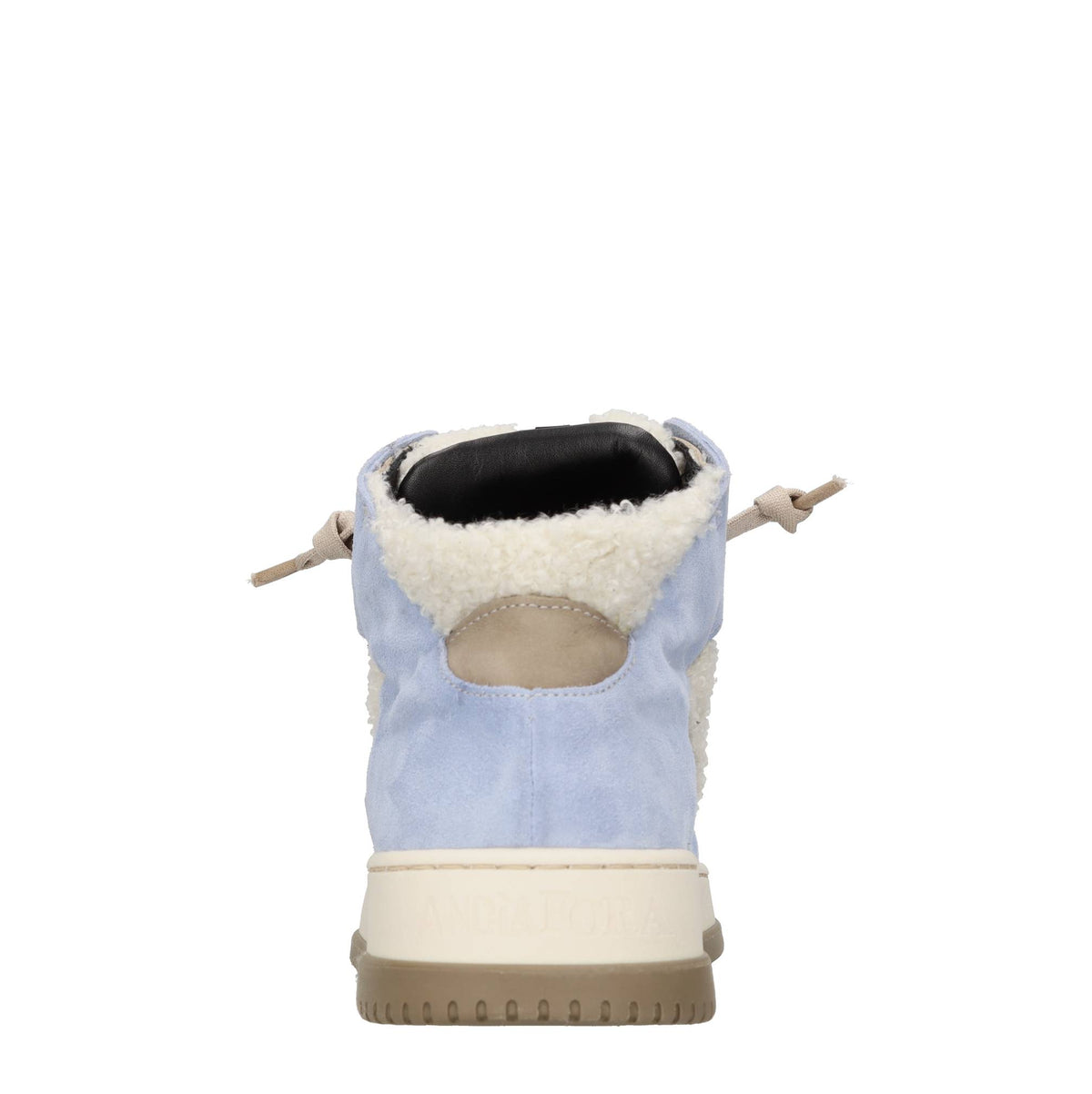 Sneakers in pelle, camoscio e pelliccia sintetica 
