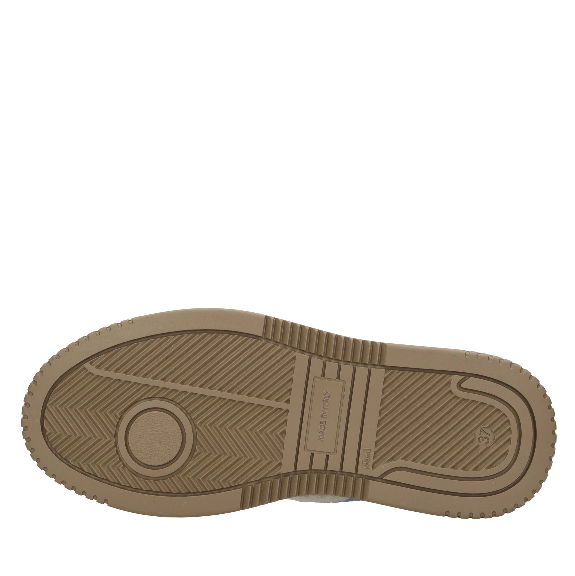Sneakers in pelle, camoscio e pelliccia sintetica 