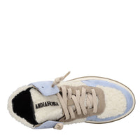 Sneakers in pelle, camoscio e pelliccia sintetica 