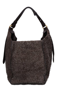 Borsa in camoscio e pelle 