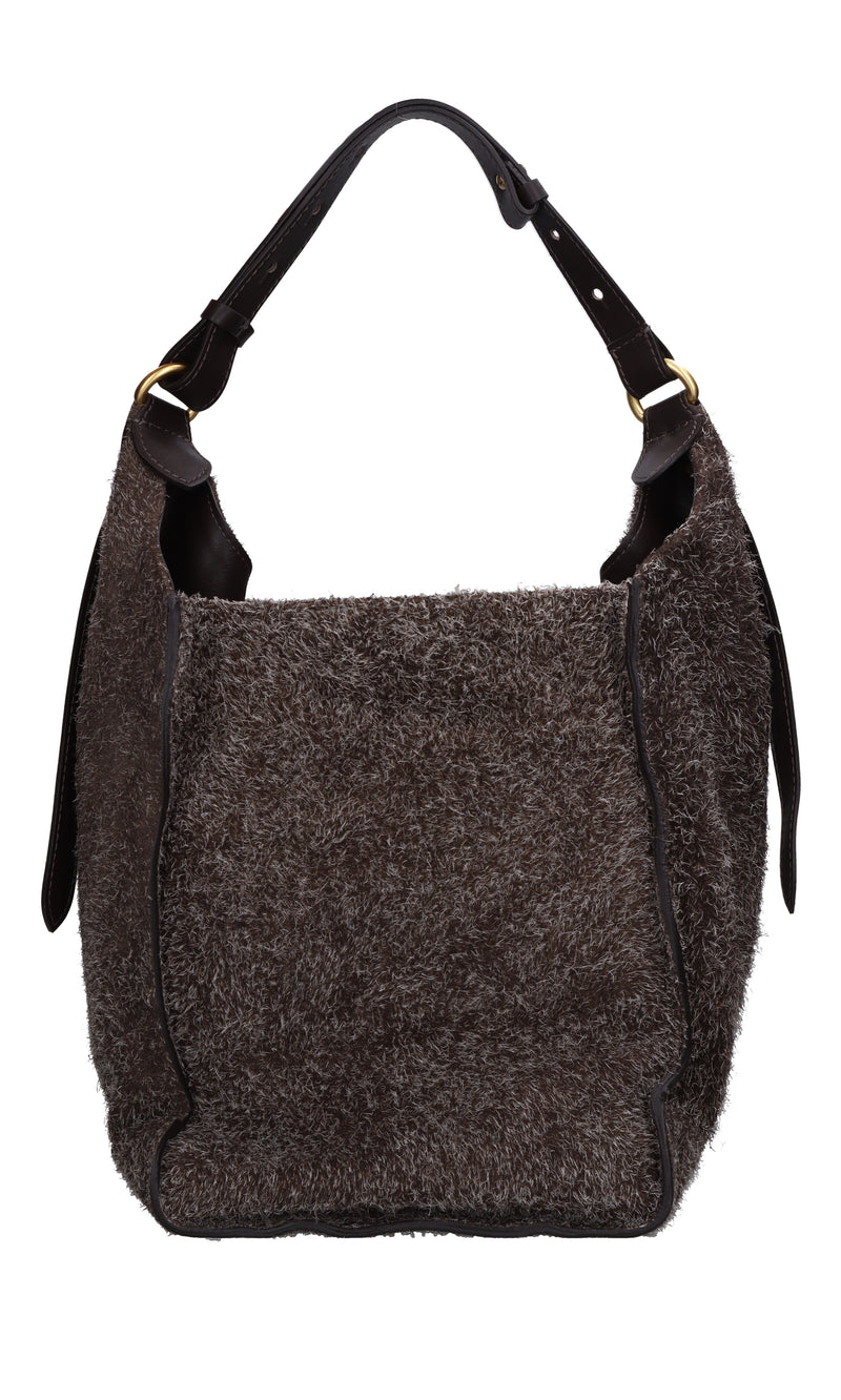 Borsa in camoscio e pelle 