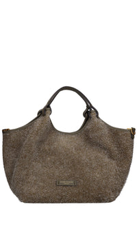 Borsa in camoscio e pelle 
