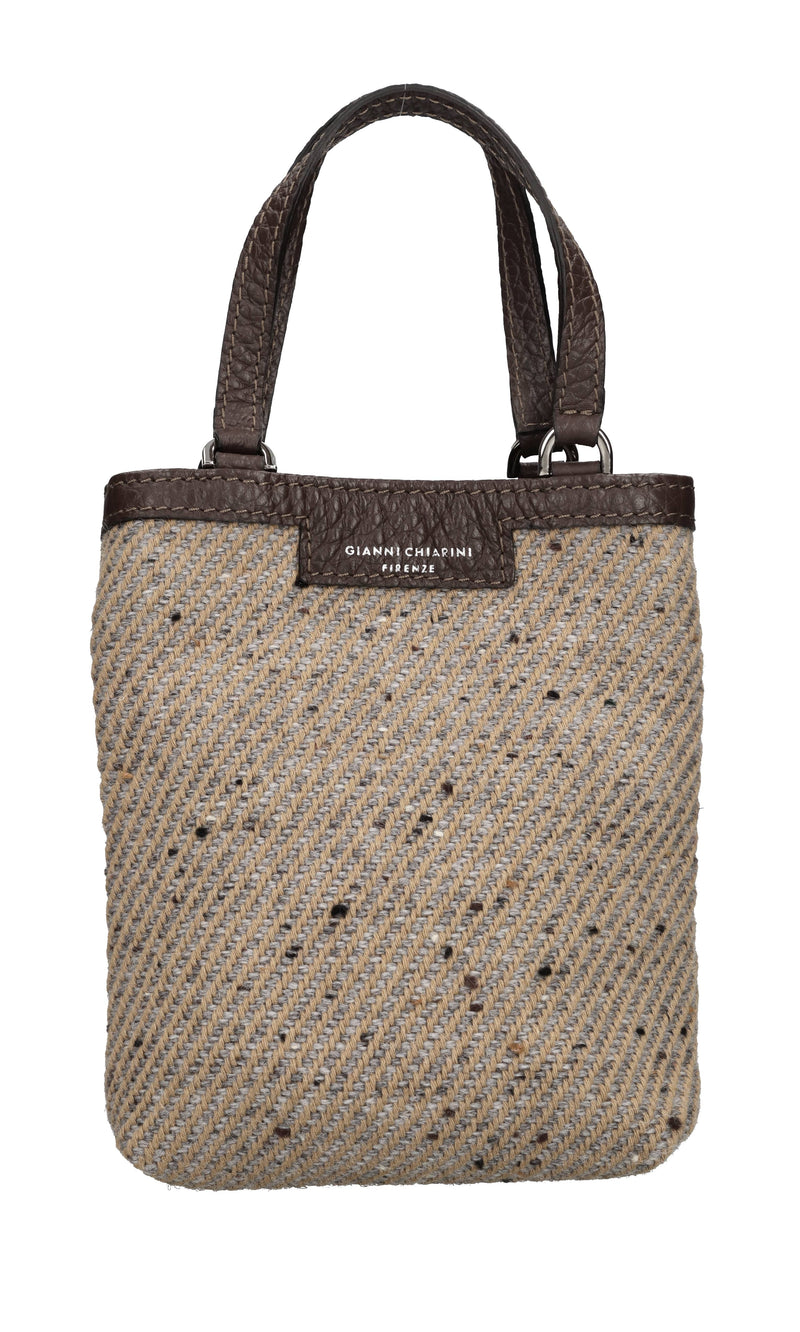 Borsa in tessuto e pelle 