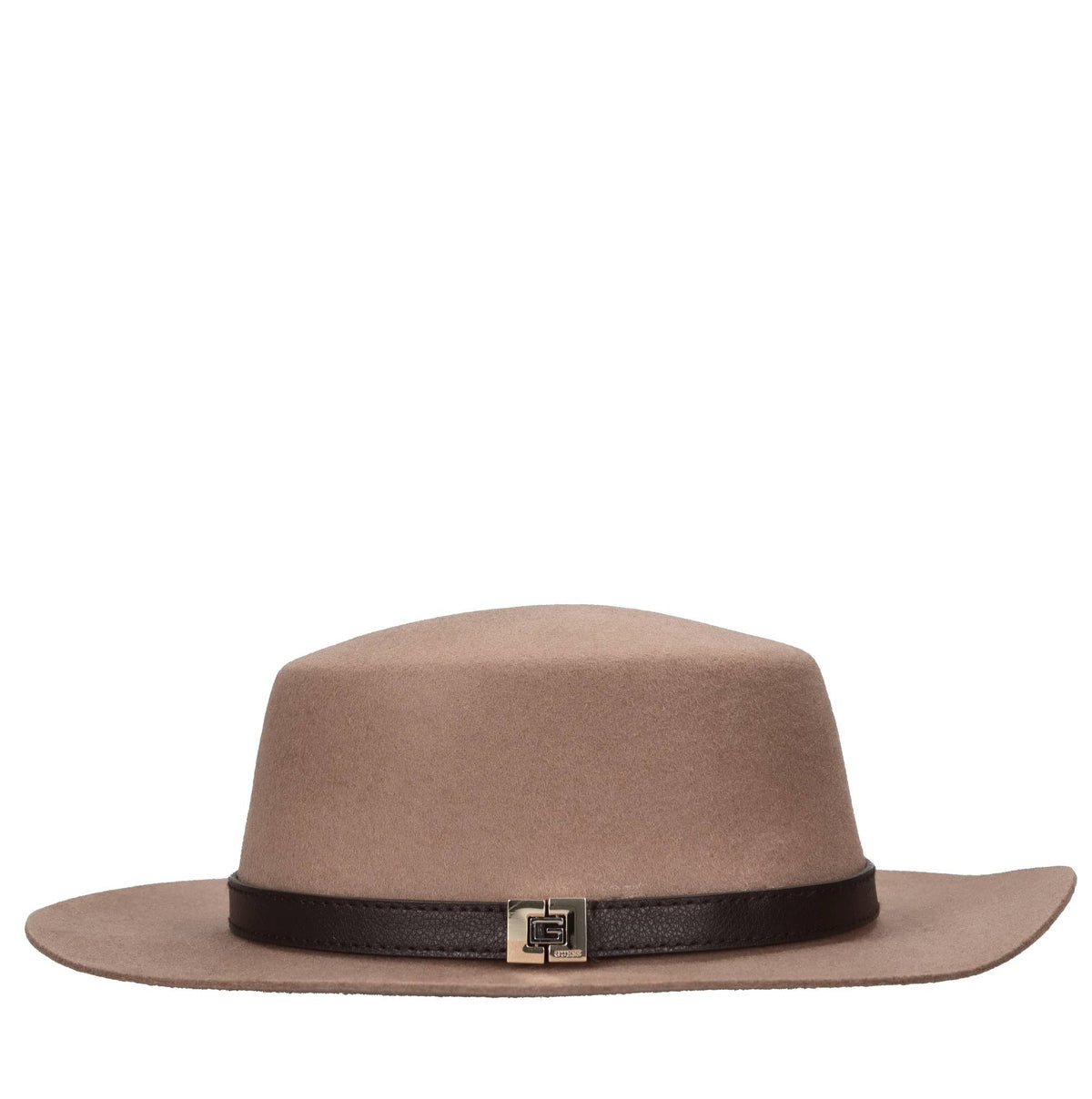 Cappello con cinturino in eco-pelle e logo color oro 