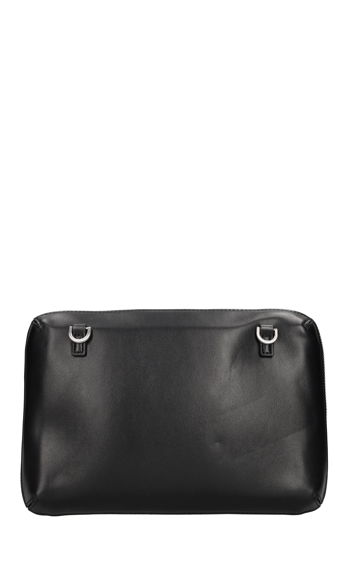 Beauty cases in ecopelle con logo in metallo e tracolla in tessuto 