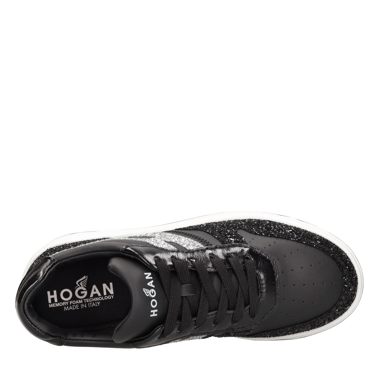 Sneakers in pelle e strass 