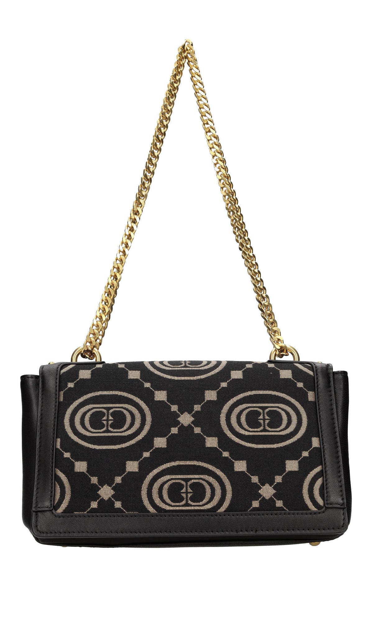 Borsa in pelle e tessuto 