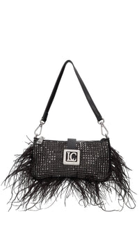 Borsa mini in ecopelle e strass 