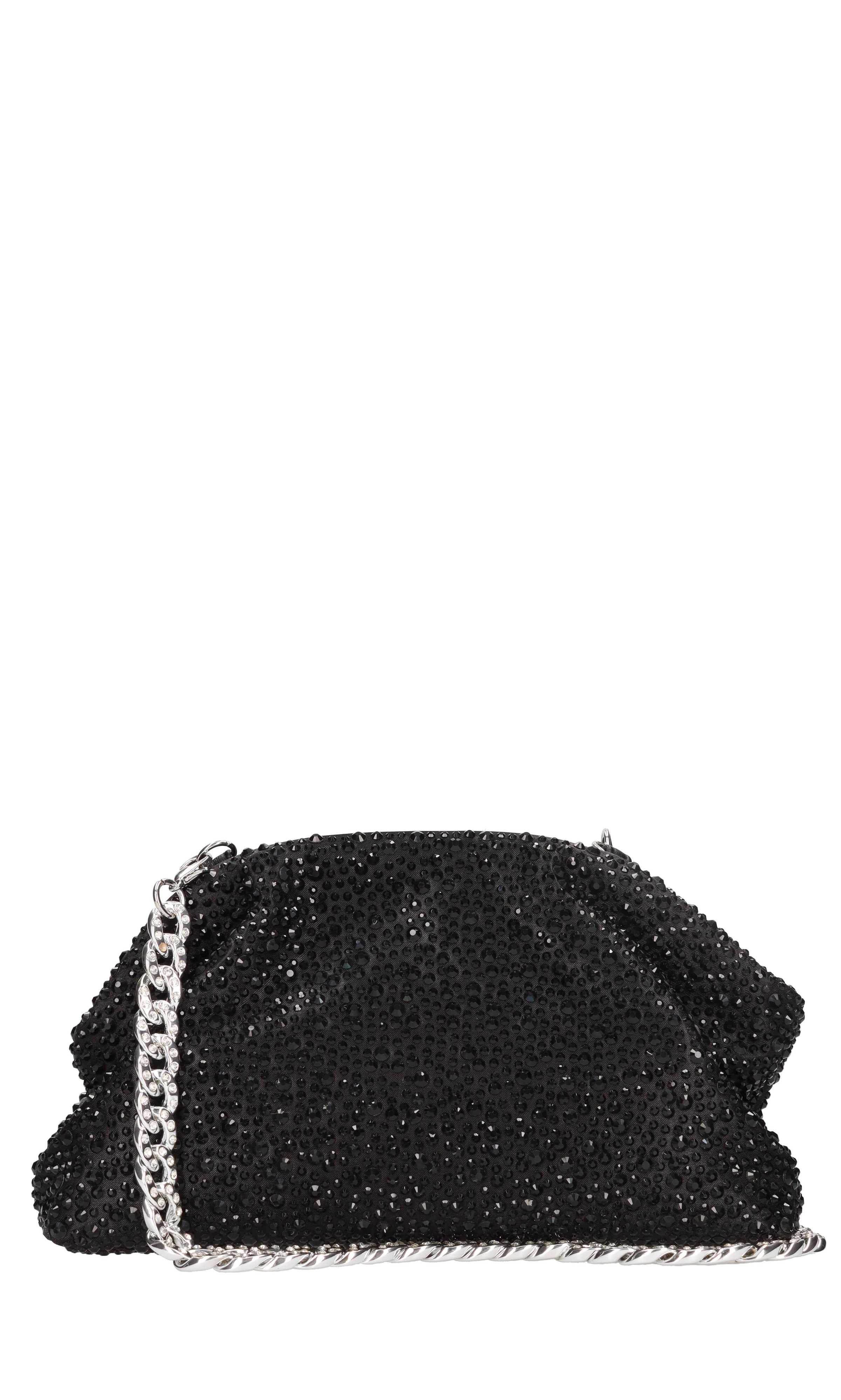 Borsa in tessuto e strass 