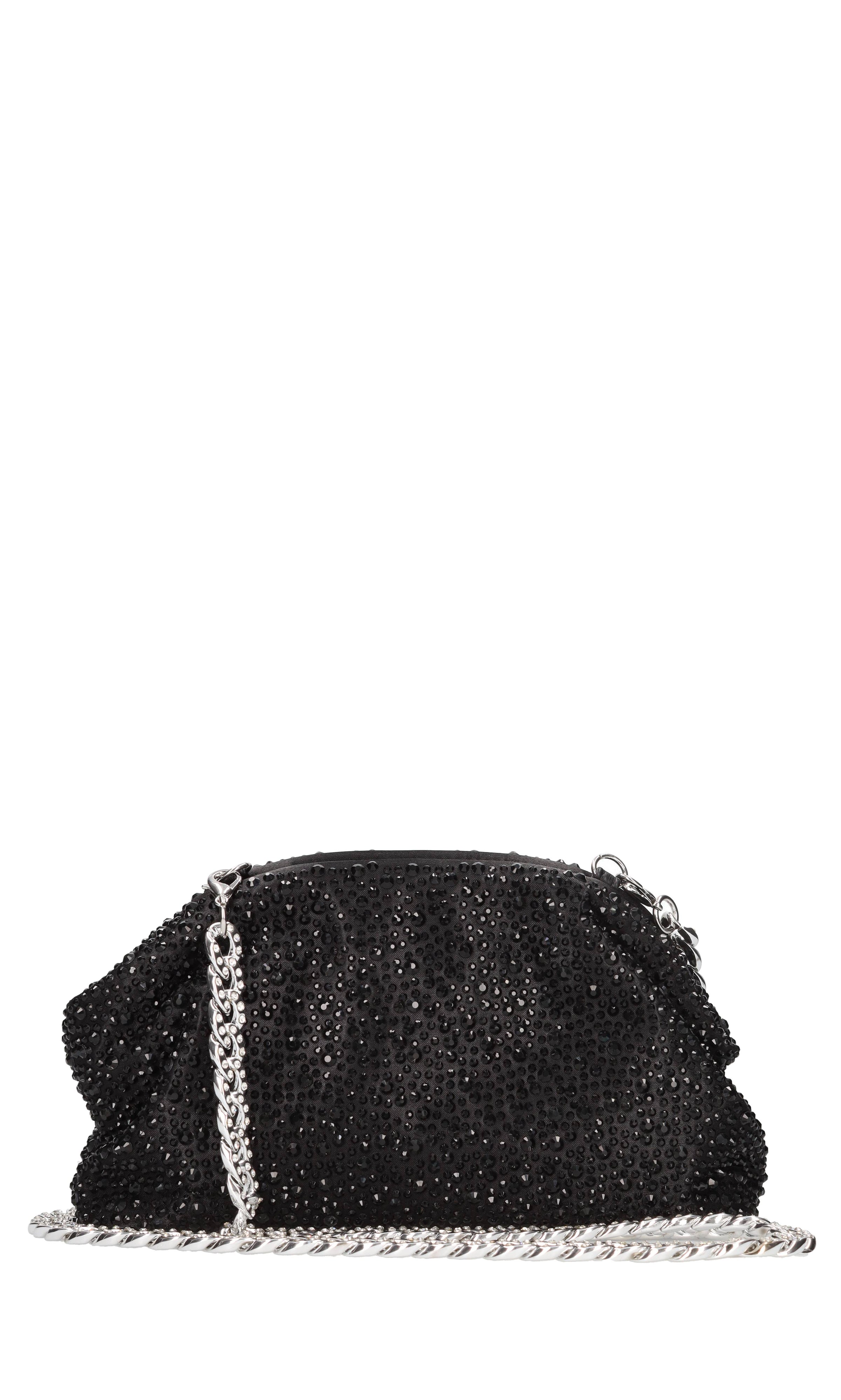 Borsa in tessuto e strass 
