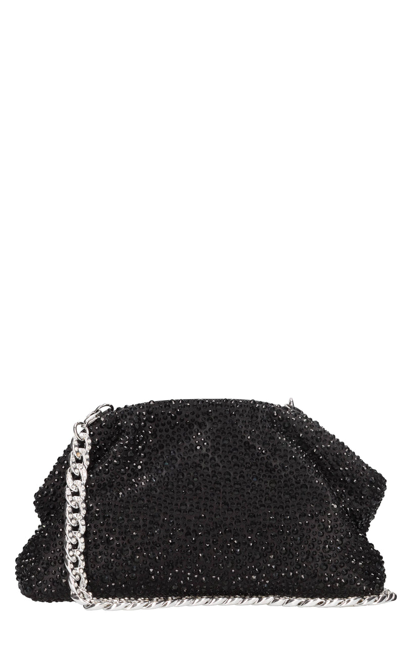 Borsa in tessuto e strass 