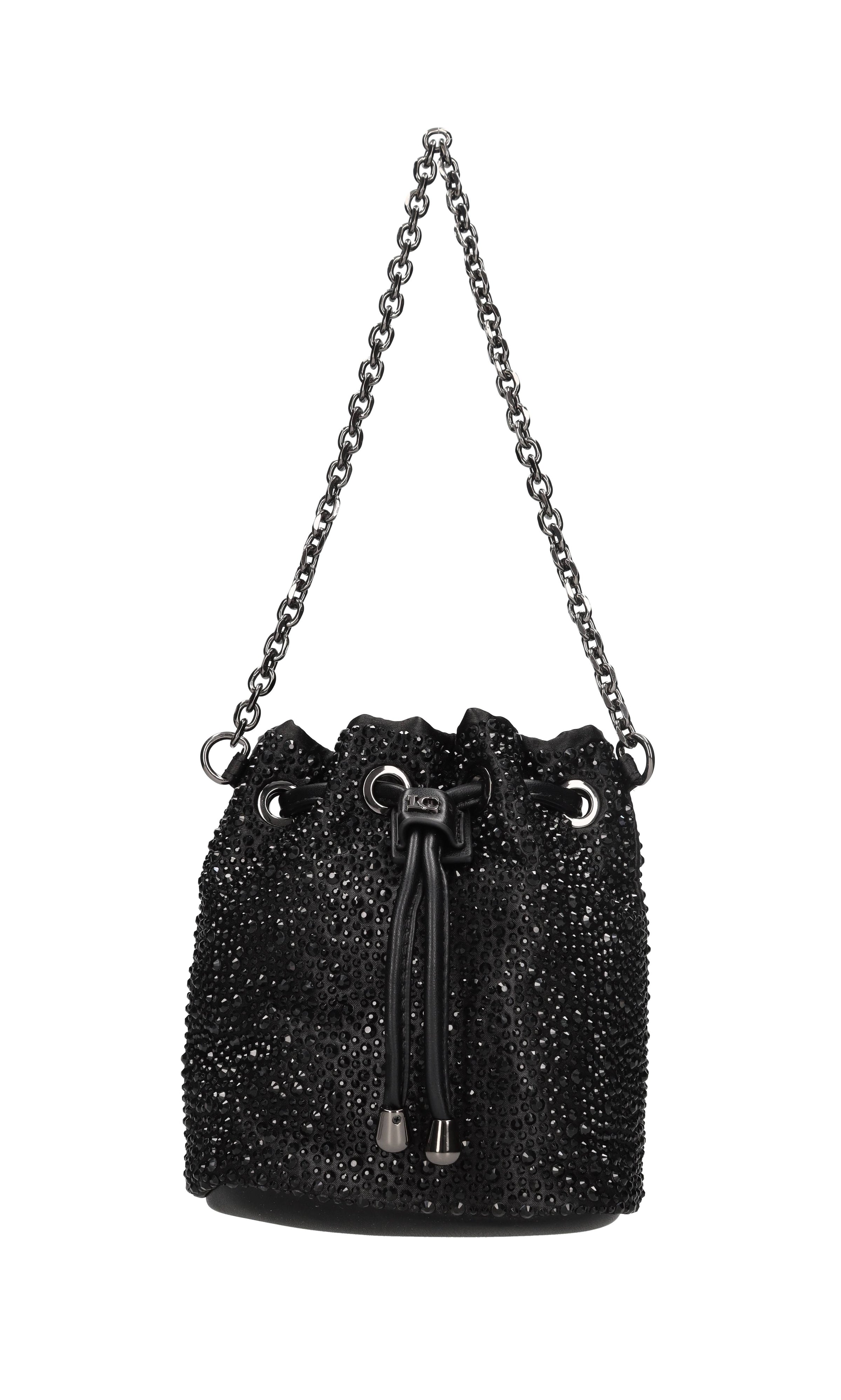 Borsa in tessuto e strass 