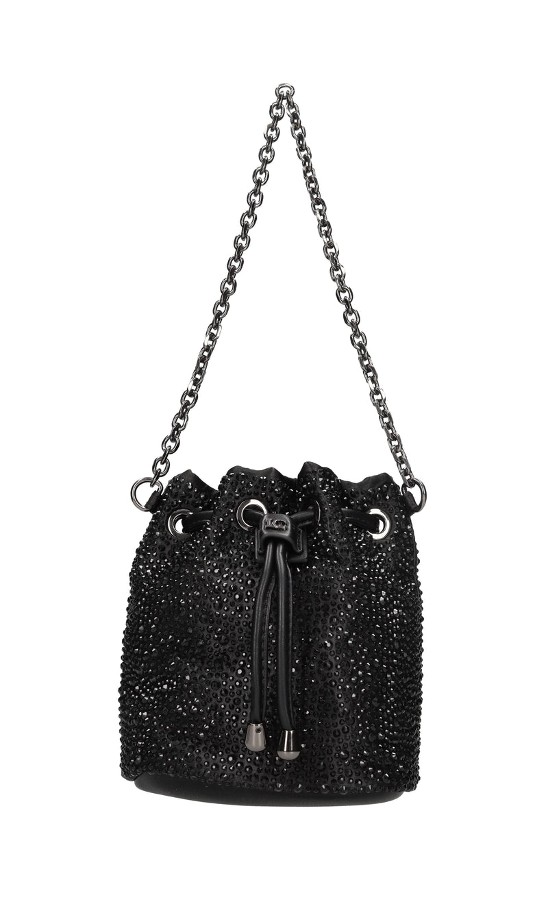 Borsa in tessuto e strass 