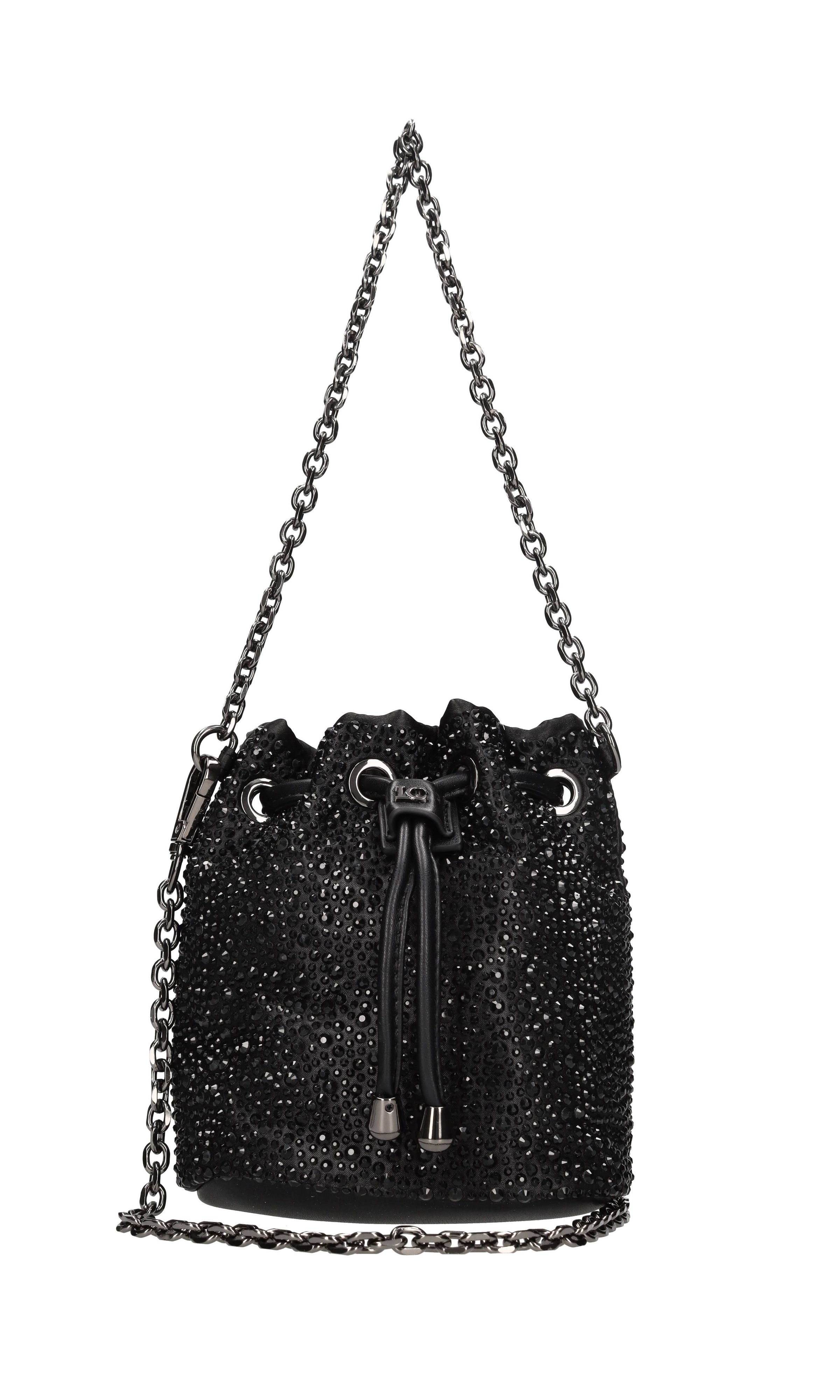 Borsa in tessuto e strass 