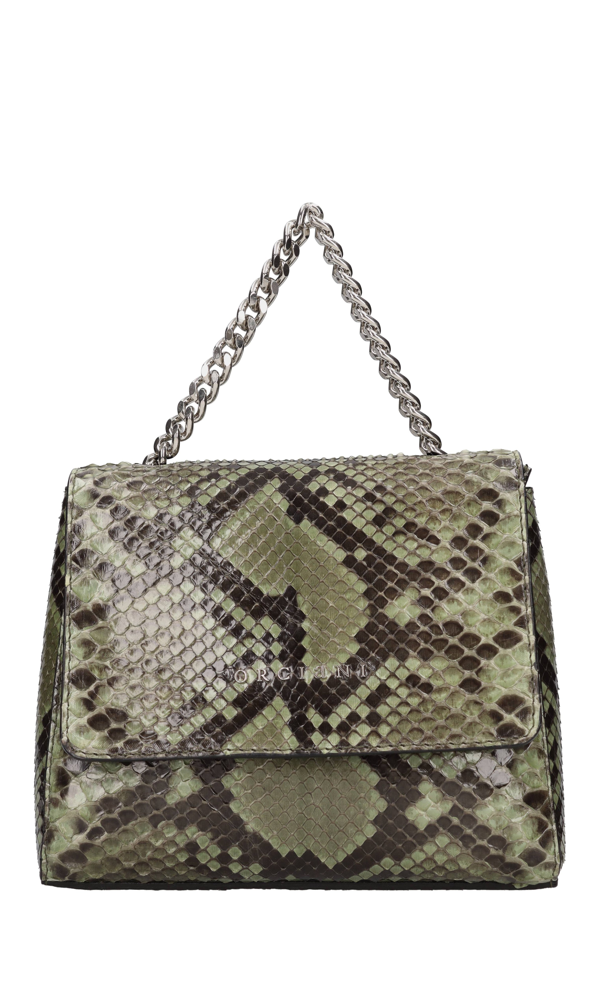 Borsa-marsupio in pelle stampa pitone 