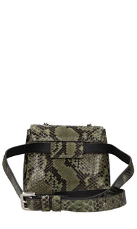 Borsa-marsupio in pelle stampa pitone 