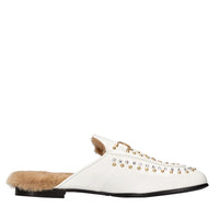 Sabot in pelle strass e borchie 
