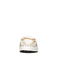 Sabot in pelle strass e borchie 