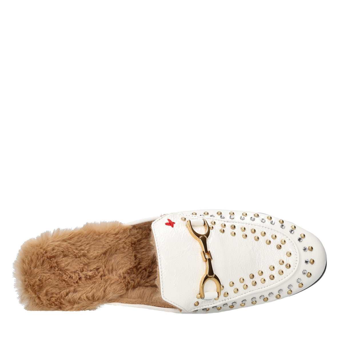 Sabot in pelle strass e borchie 