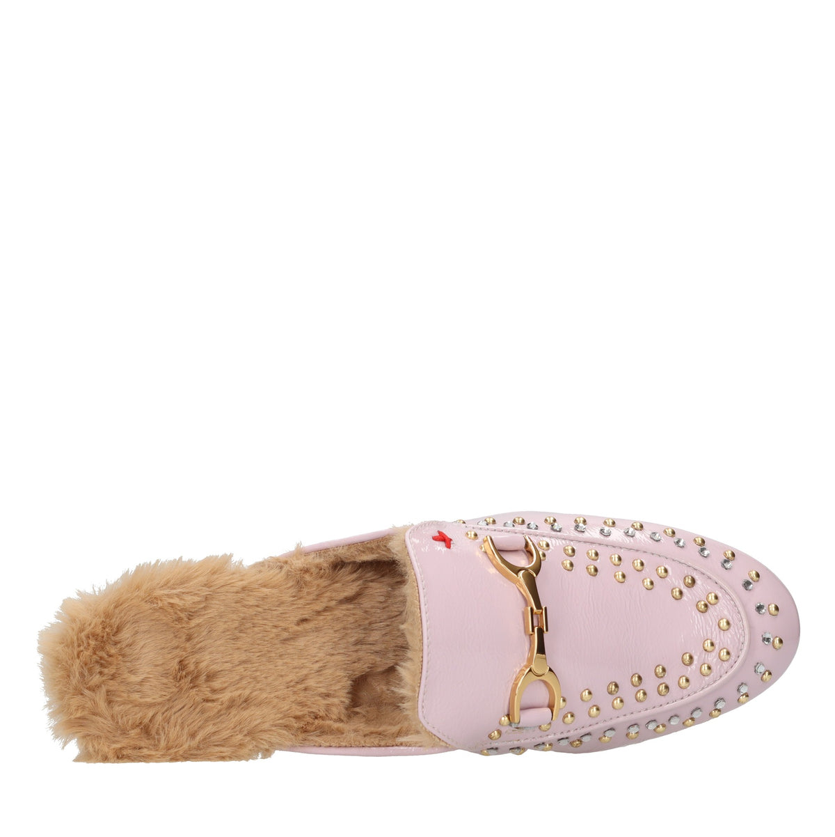 Sabot in pelle strass e borchie 