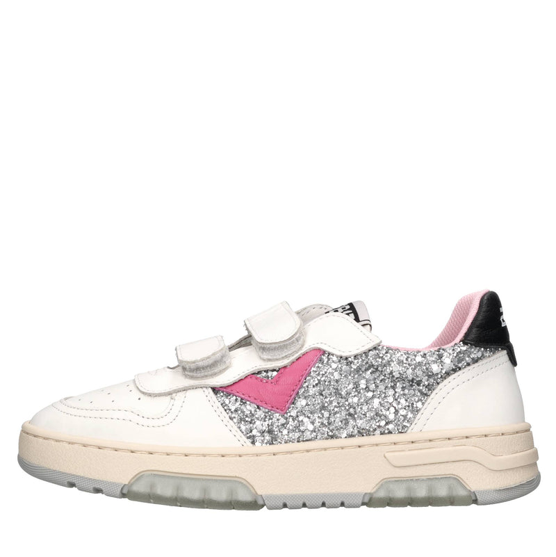 Sneakers in pelle e glitter 