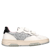 Sneakers in pelle e glitter 