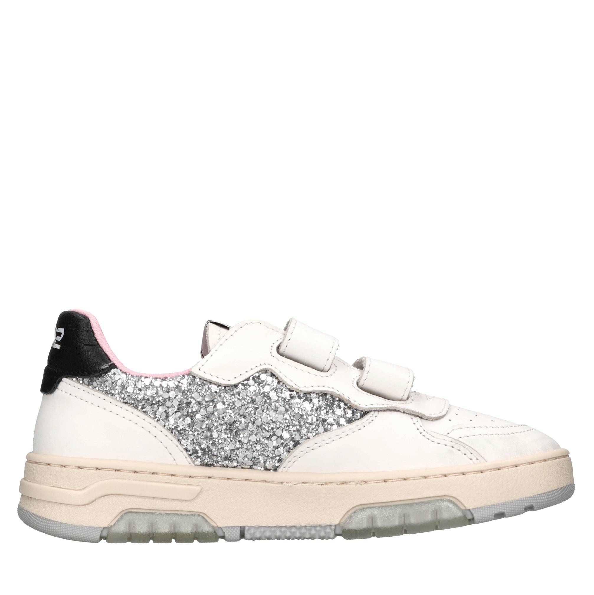 Sneakers in pelle e glitter 