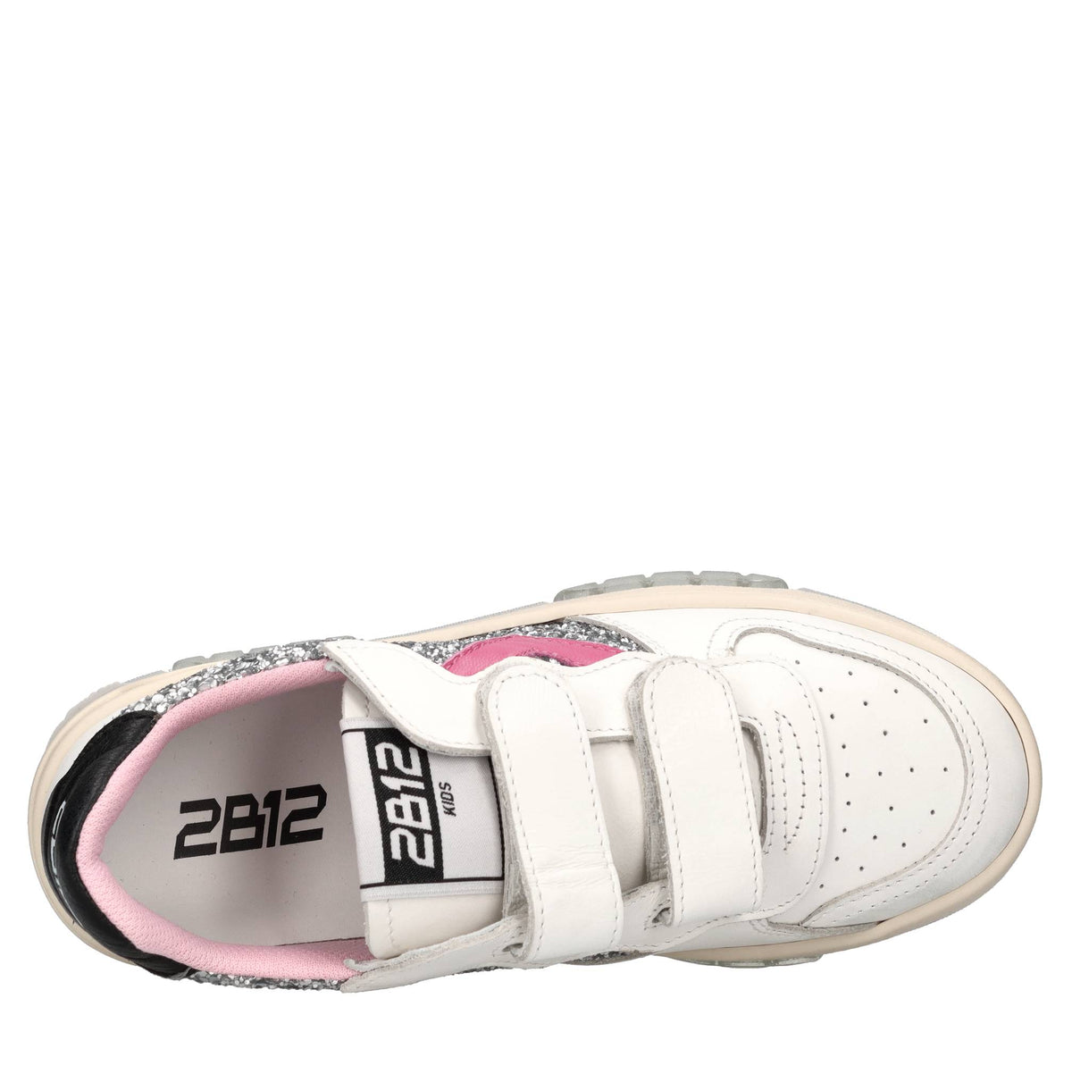 Sneakers in pelle e glitter 