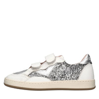 Sneakers in pelle e glitter 