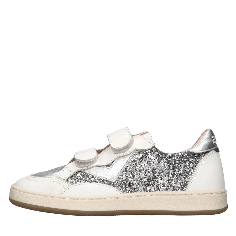 Sneakers in pelle e glitter 
