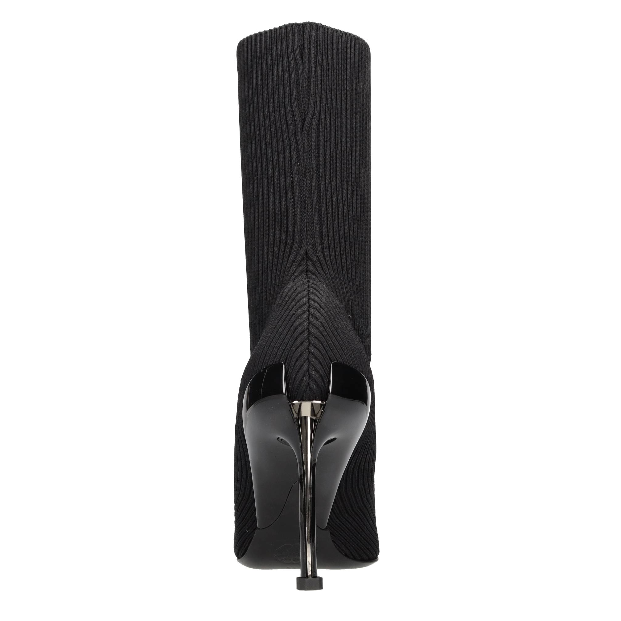 Tronchetti in tessuto elasticizzato e pelle 