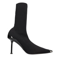 Tronchetti in tessuto elasticizzato e pelle 
