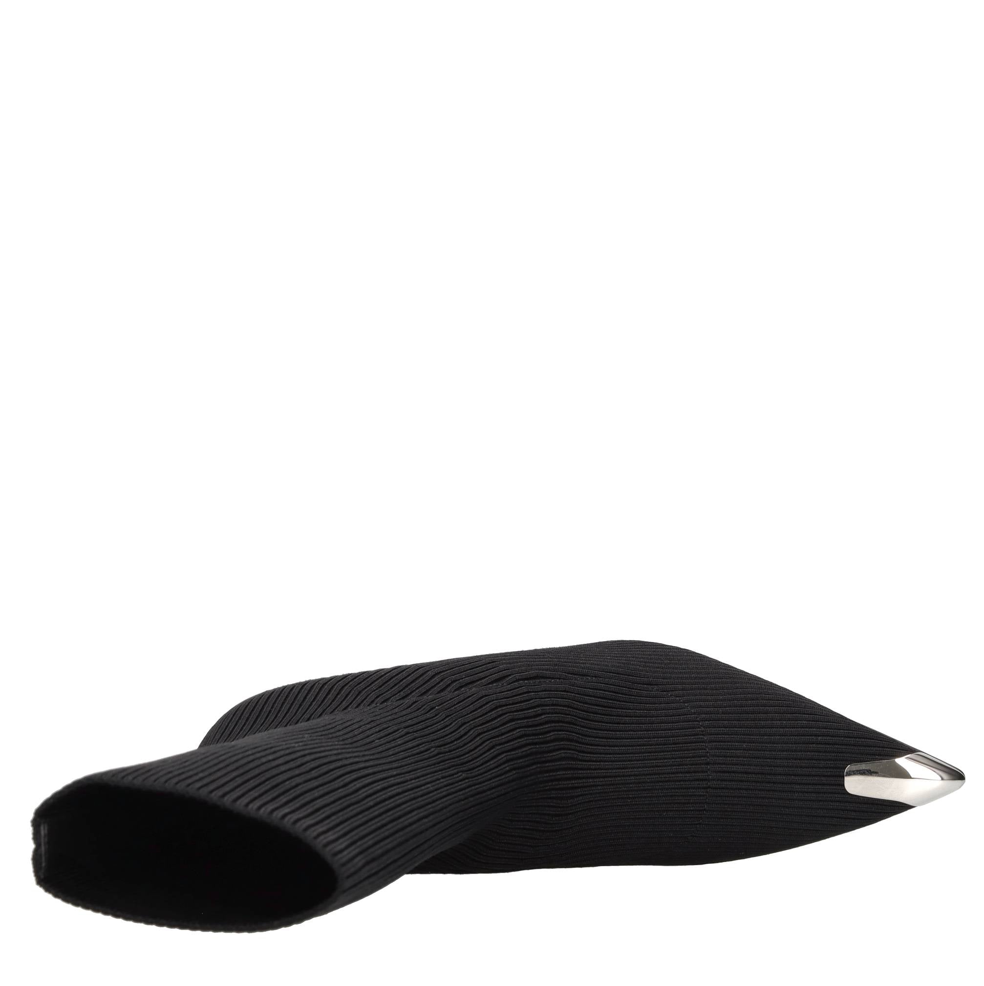 Tronchetti in tessuto elasticizzato e pelle 