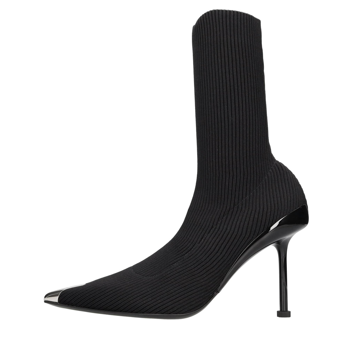 Tronchetti in tessuto elasticizzato e pelle 
