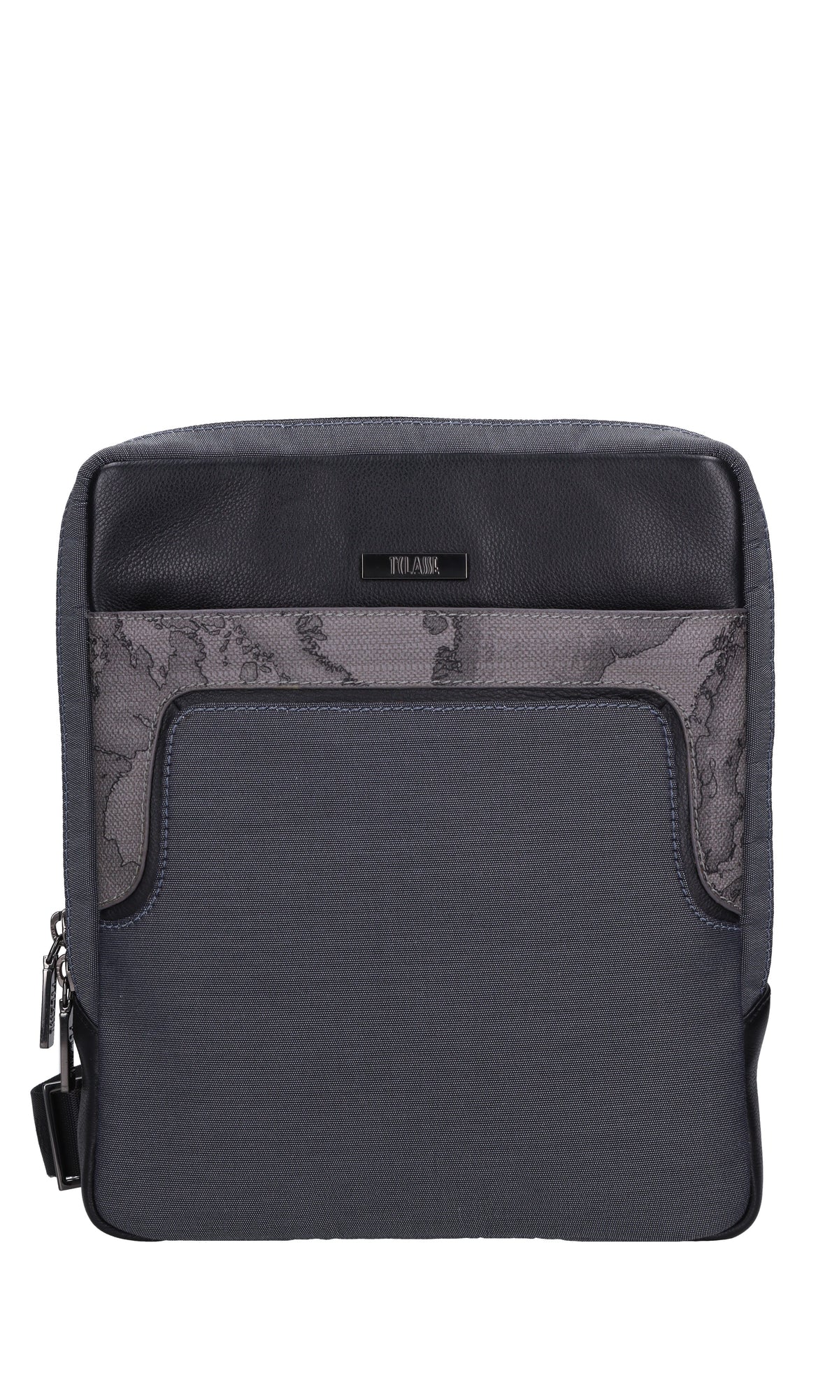 Borsa in ecopelle e tessuto 