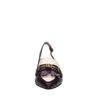 Décolleté slingback in pelle 