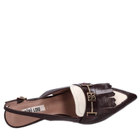 Décolleté slingback in pelle 