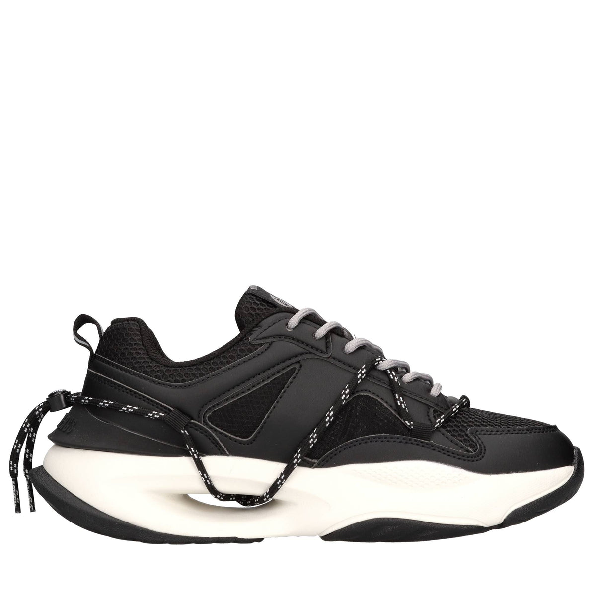 Sneakers in pelle e tessuto 