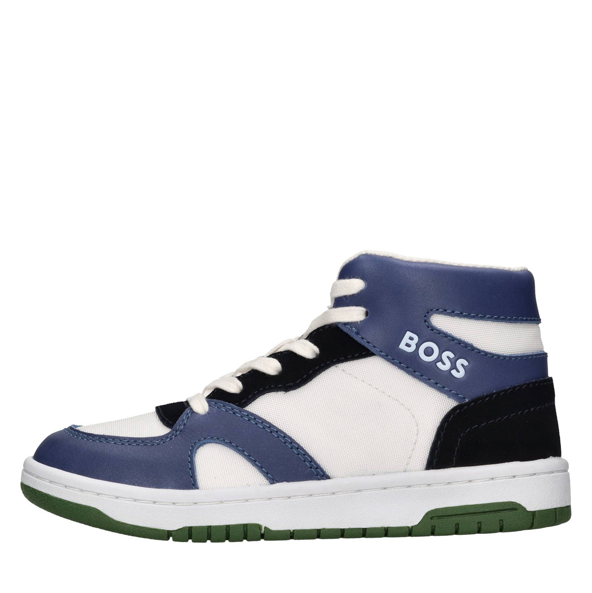 Sneakers in pelle e tessuto 