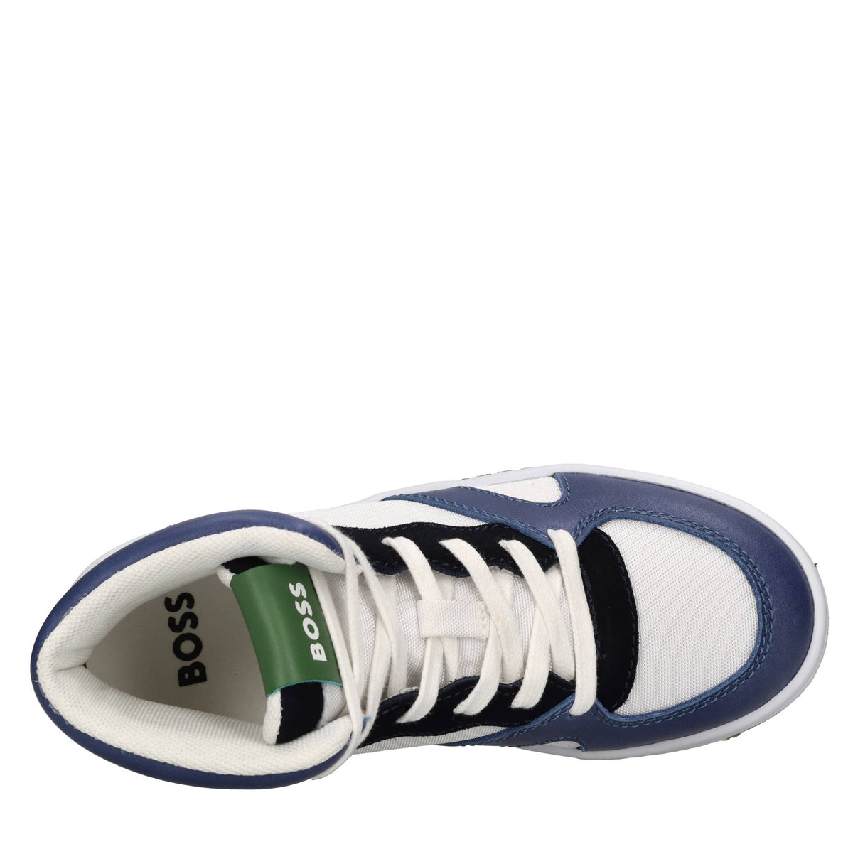 Sneakers in pelle e tessuto 