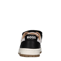 Sneakers in pelle e tessuto 