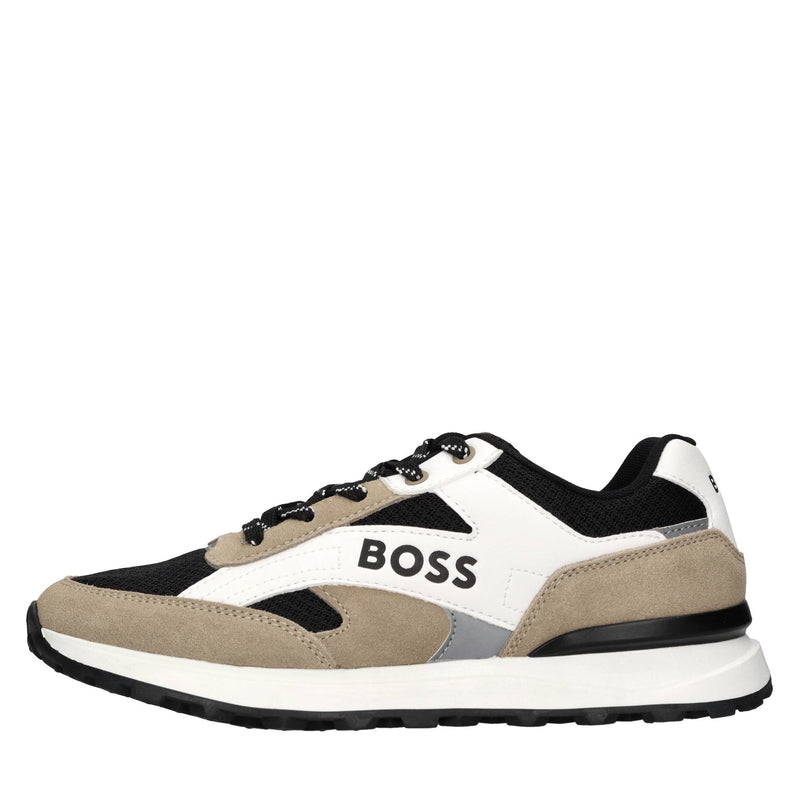 Sneakers in camoscio e tessuto 